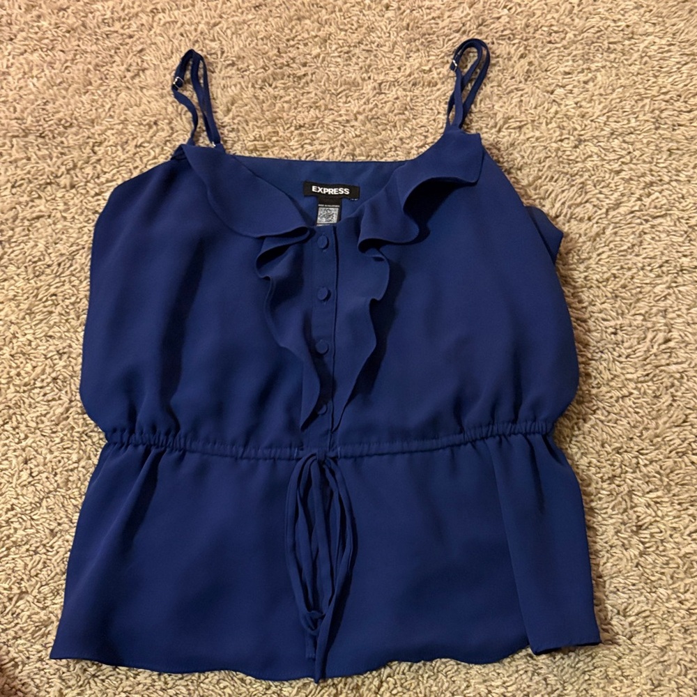 Express Women's Navy Sleeveless Blouse